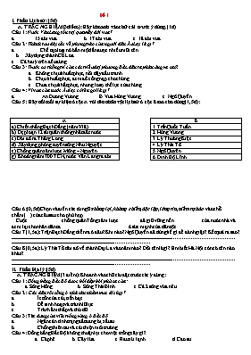 6 Đề thi cuối học kỳ I môn Lịch sử & Địa lí Lớp 4